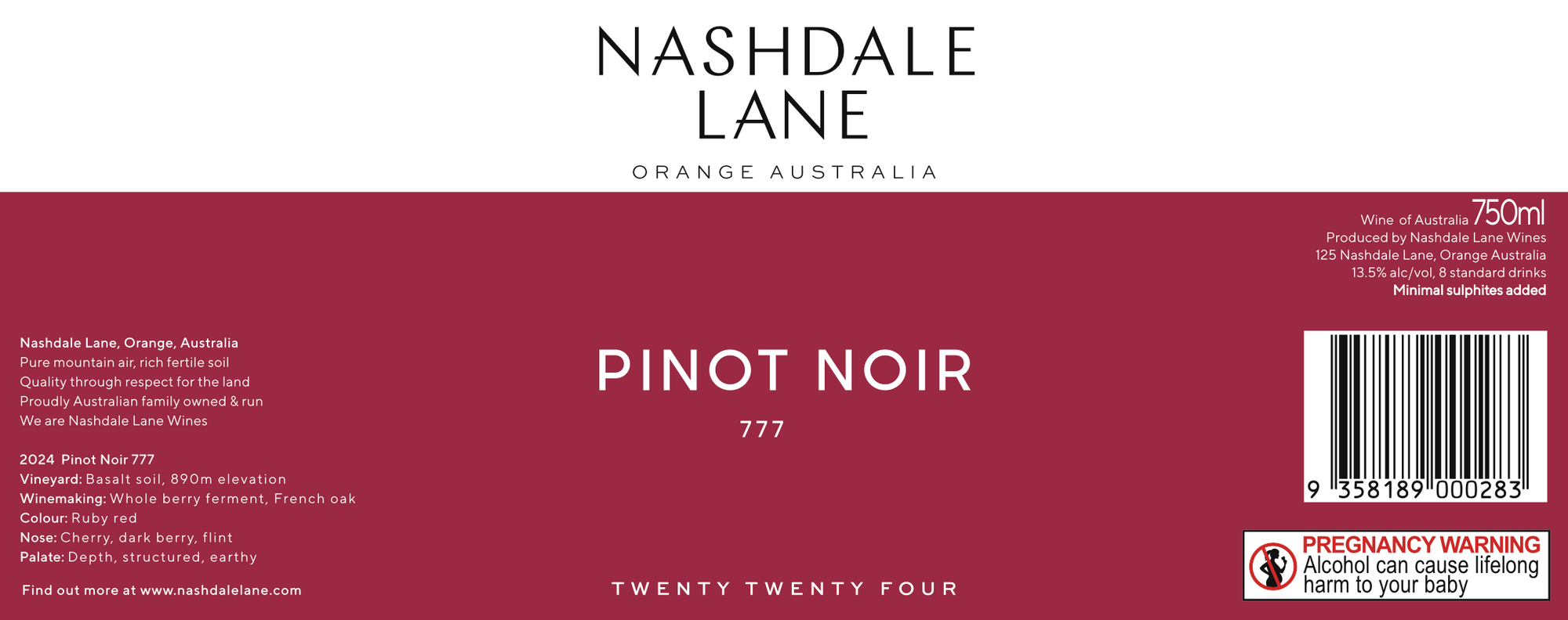 2024 Pinot Noir 777 - 12 bottle case