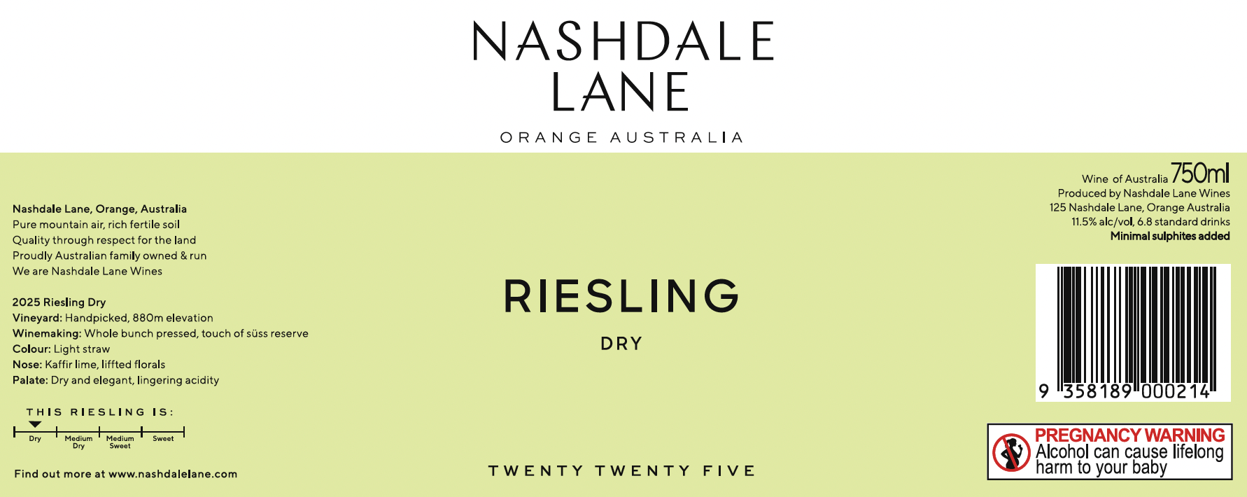 2025 Riesling Dry - 12 bottle case